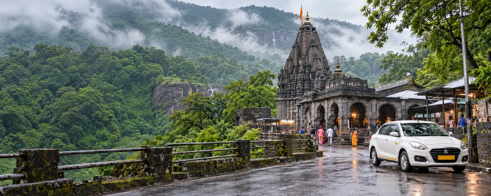 Chhatrapati Sambhajinagar (Aurangabad) to Bhimashankar round-trip cab route