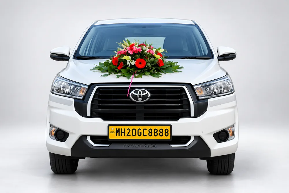 Decorated Innova Crysta with a floral bouquet